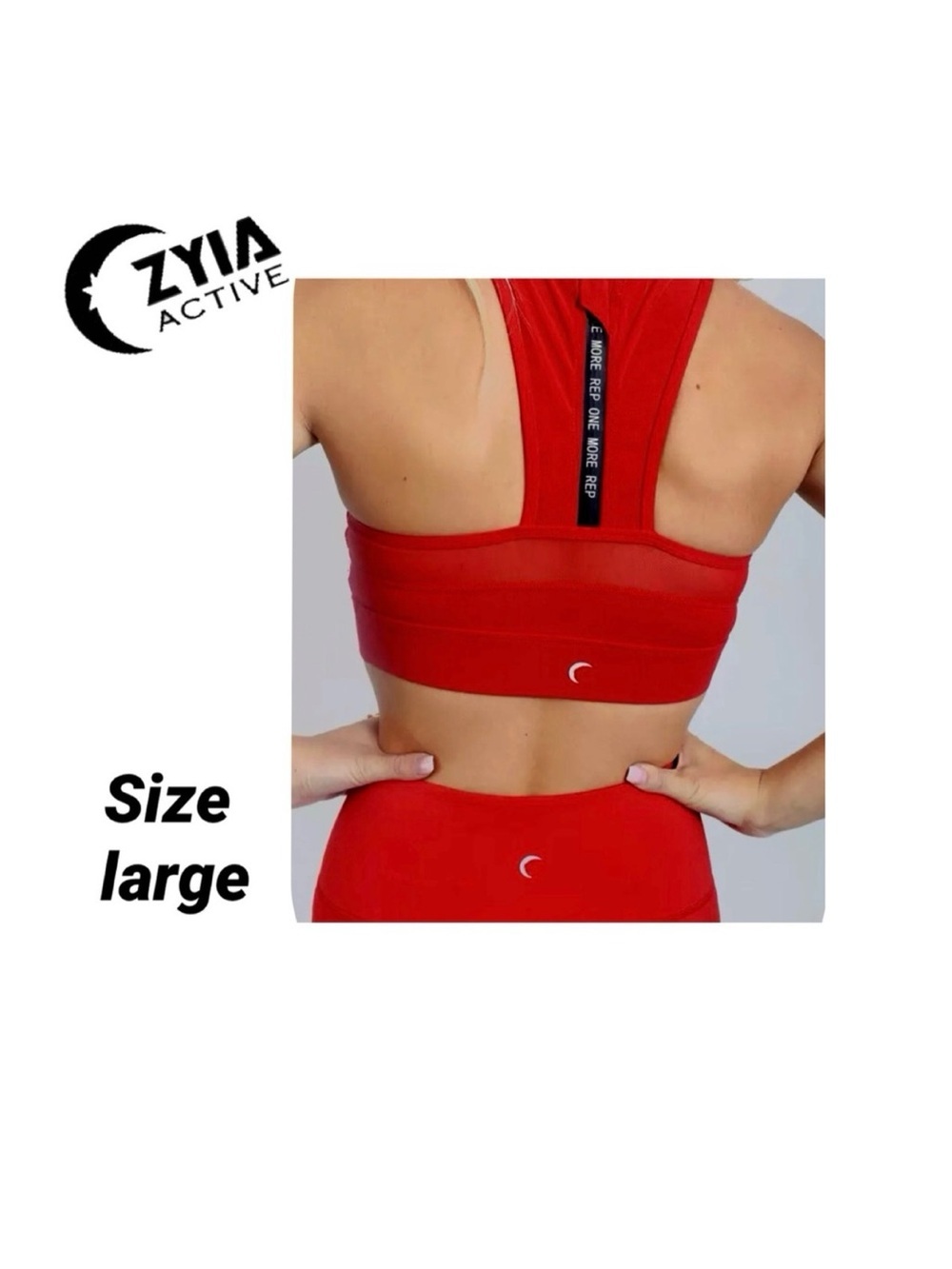 Zyia All Star Sports Bra Size large  red